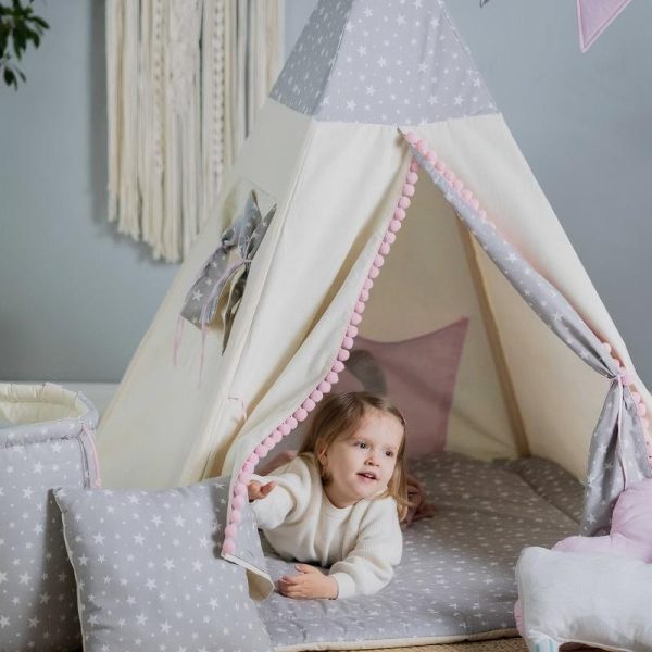tipi chambre bébé fille en coton