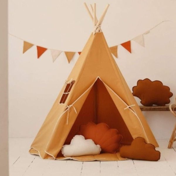 ensemble tipi enfant avec tapis ocre