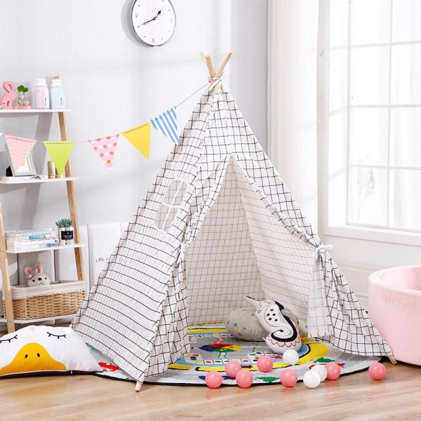 tente tipi enfant à carreaux