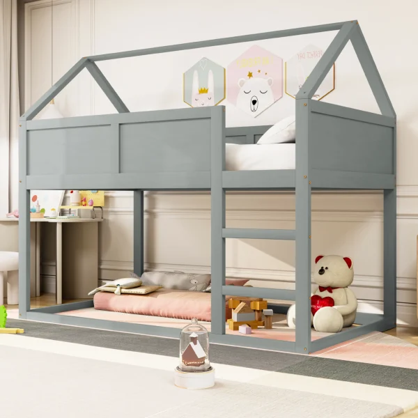 Lit tipi enfant gris